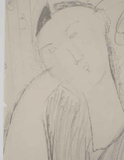 Amedeo MODIGLIANI : Femme pensive au fauteuil, Lithographie signée
