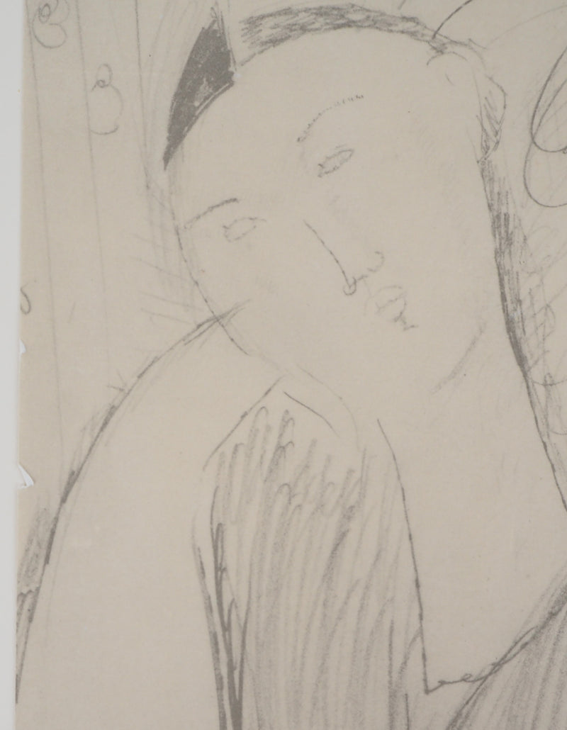 Amedeo MODIGLIANI : Femme pensive au fauteuil, Lithographie signée