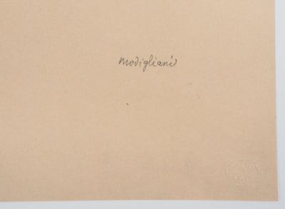 Amedeo MODIGLIANI : Portrait pensif, Lithographie signée