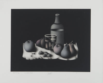 Mario AVATI : Le repas frugal, Gravure originale (vue générale) - Crédit photo : Galerie Art.Paris