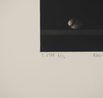 Mario AVATI : Matière noire à la noisette, Gravure originale (photo de détail 6) - Crédit photo : Galerie Art.Paris