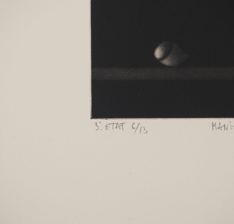 Mario AVATI : Matière noire à la noisette, Gravure originale (photo de détail 6) - Crédit photo : Galerie Art.Paris