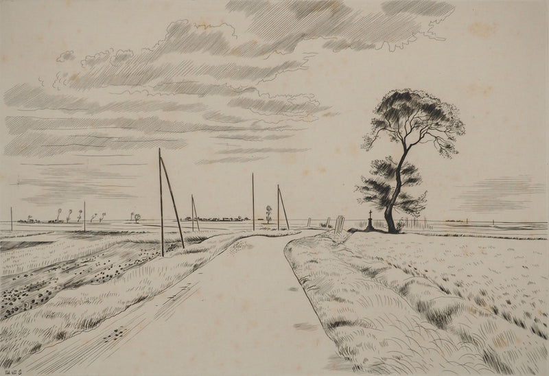 Louis SOULAS : Route en Beauce, Gravure originale (photo de détail 3) - Crédit photo : Galerie Art.Paris