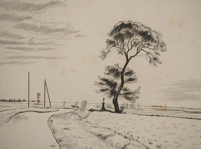 Louis SOULAS : Route en Beauce, Gravure originale (photo de détail 4) - Crédit photo : Galerie Art.Paris
