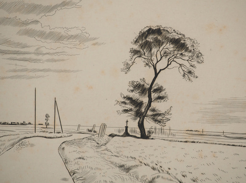 Louis SOULAS : Route en Beauce, Gravure originale (photo de détail 4) - Crédit photo : Galerie Art.Paris