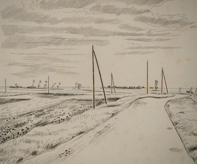 Louis SOULAS : Route en Beauce, Gravure originale (photo de détail 5) - Crédit photo : Galerie Art.Paris