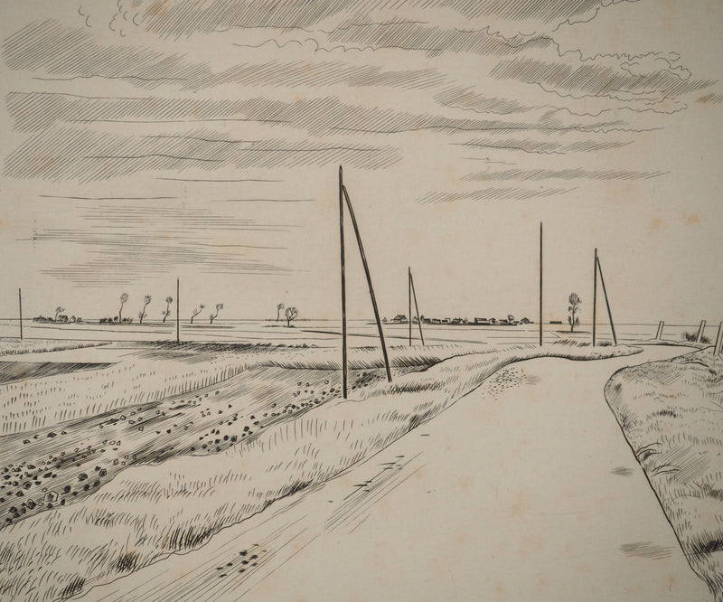Louis SOULAS : Route en Beauce, Gravure originale (photo de détail 5) - Crédit photo : Galerie Art.Paris