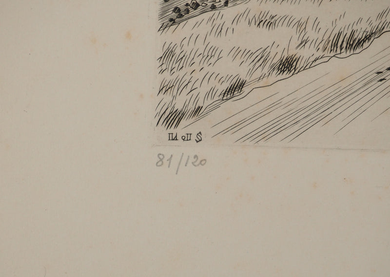 Louis SOULAS : Route en Beauce, Gravure originale (photo de détail 6) - Crédit photo : Galerie Art.Paris
