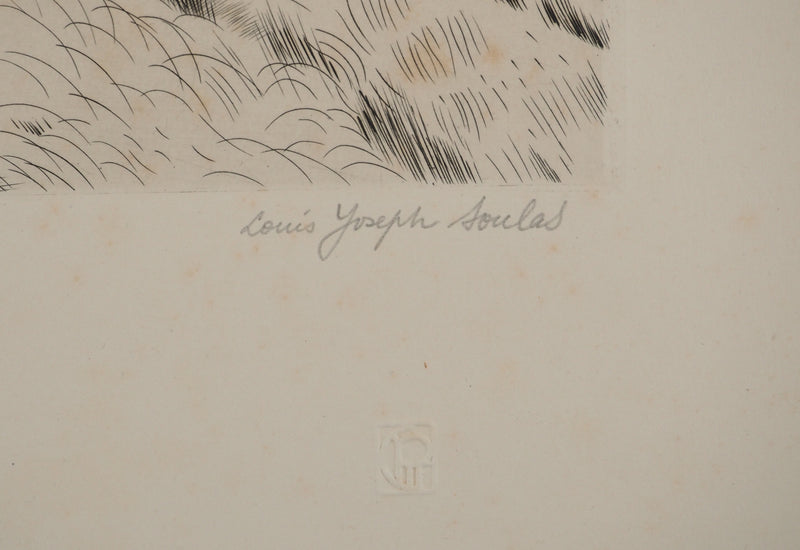 Louis SOULAS : Route en Beauce, Gravure originale (photo de détail 2) - Crédit photo : Galerie Art.Paris