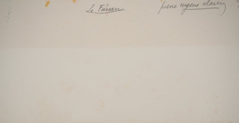 Pierre-Eugène CLAIRIN : Le Faisan, Lithographie originale (photo de détail 6) - Crédit photo : Galerie Art.Paris