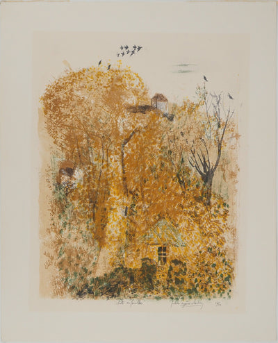 Pierre-Eugène CLAIRIN : Chute de feuilles, Lithographie originale (vue générale) - Crédit photo : Galerie Art.Paris