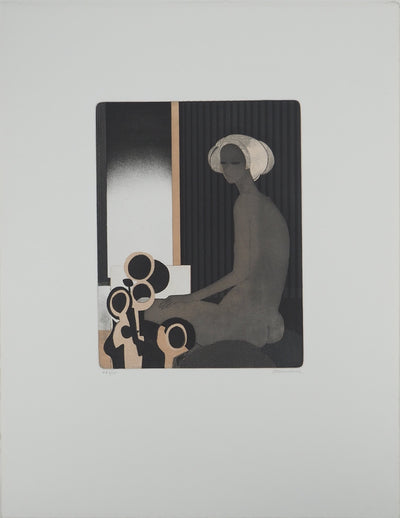 André MINAUX : Jeune femme au turban, Gravure originale (vue générale) - Crédit photo : Galerie Art.Paris