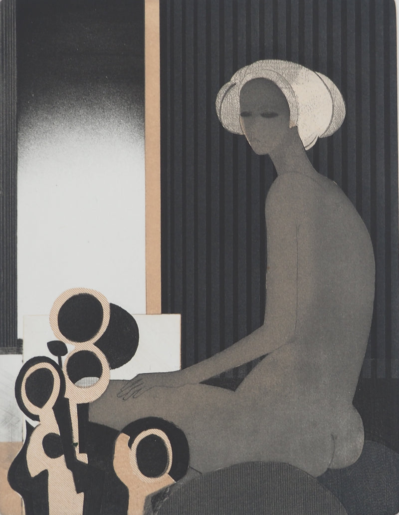 André MINAUX : Jeune femme au turban, Gravure originale (photo de détail 3) - Crédit photo : Galerie Art.Paris