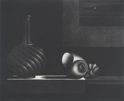 Mario AVATI : Nature morte à l'estampe, Gravure originale (photo de détail 3) - Crédit photo : Galerie Art.Paris