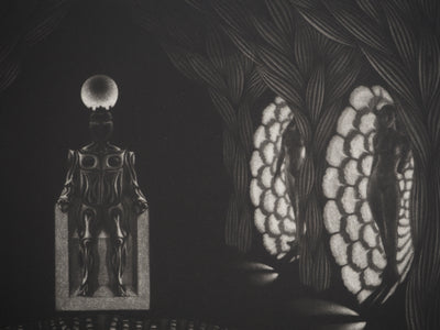 Jacques HOUPLAIN : Le château de Khépri, Gravure originale (photo de détail 6) - Crédit photo : Galerie Art.Paris