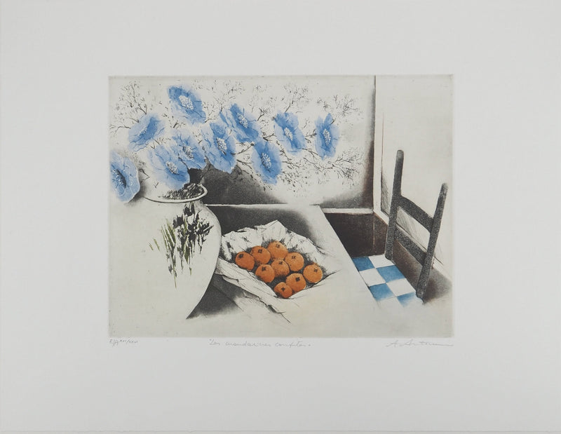 Annapia ANTONINI : Les mandarines confites, Gravure originale (vue générale) - Crédit photo : Galerie Art.Paris