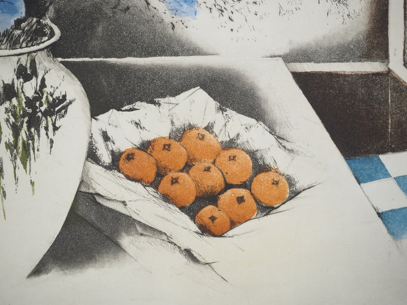Annapia ANTONINI : Les mandarines confites, Gravure originale (photo de détail 4) - Crédit photo : Galerie Art.Paris
