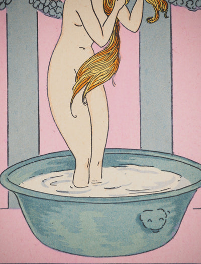 Maggy MONIER : Art Déco : Le bain d'une dame romaine, c, Lithographie originale (photo de détail 5) - Crédit photo : Galerie Art.Paris