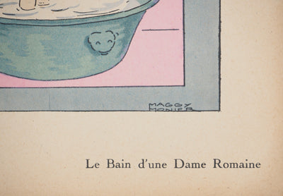 Maggy MONIER : Art Déco : Le bain d'une dame romaine, c, Lithographie originale (photo de détail 2) - Crédit photo : Galerie Art.Paris