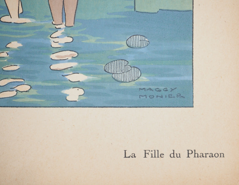 Maggy MONIER : Art Déco : La fille de Pharaon, c, Lithographie originale (photo de détail 2) - Crédit photo : Galerie Art.Paris