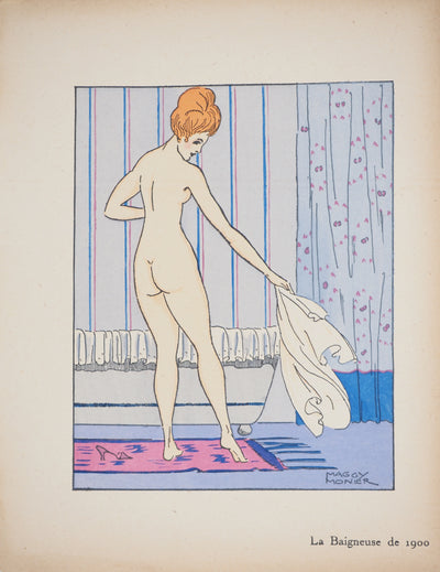 Maggy MONIER : Art Déco : La baigneuse de 1900, c, Lithographie originale (vue générale) - Crédit photo : Galerie Art.Paris