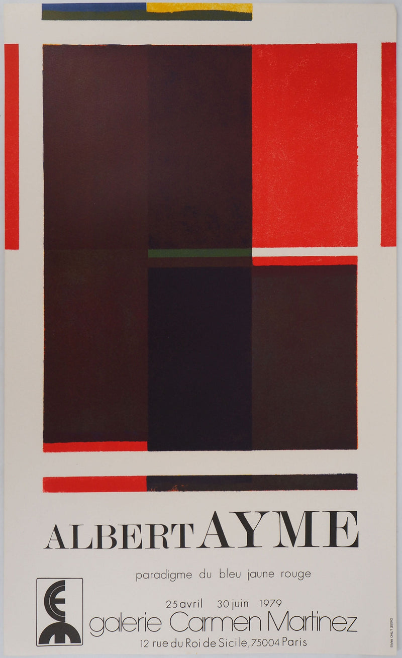 Albert AYME : Composition abstraite, Affiche en lithographie originale signée