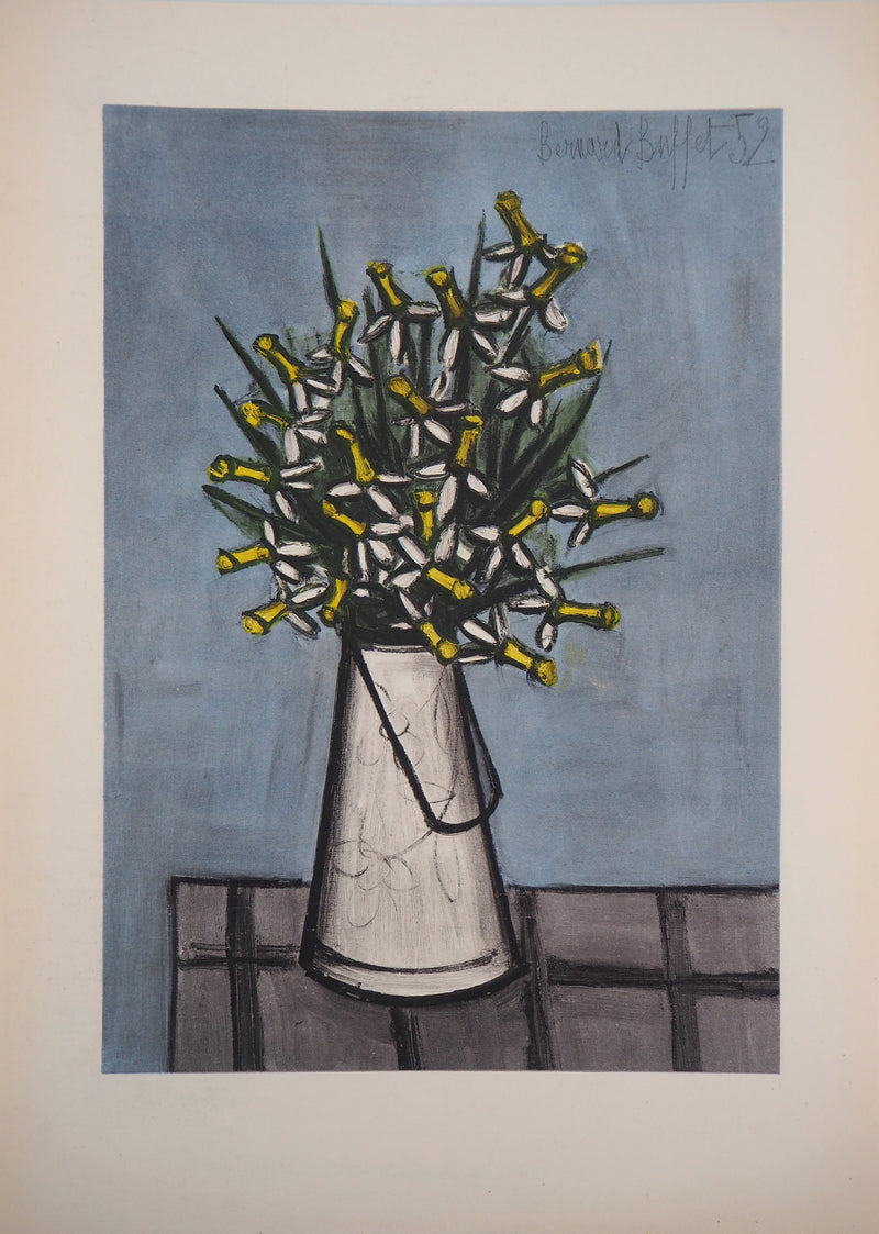 Bernard BUFFET : Bouquet de jonquilles, Lithographie originale signée