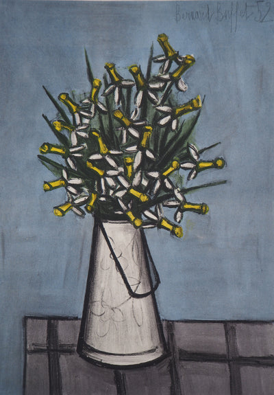 Bernard BUFFET : Bouquet de jonquilles, Lithographie originale signée