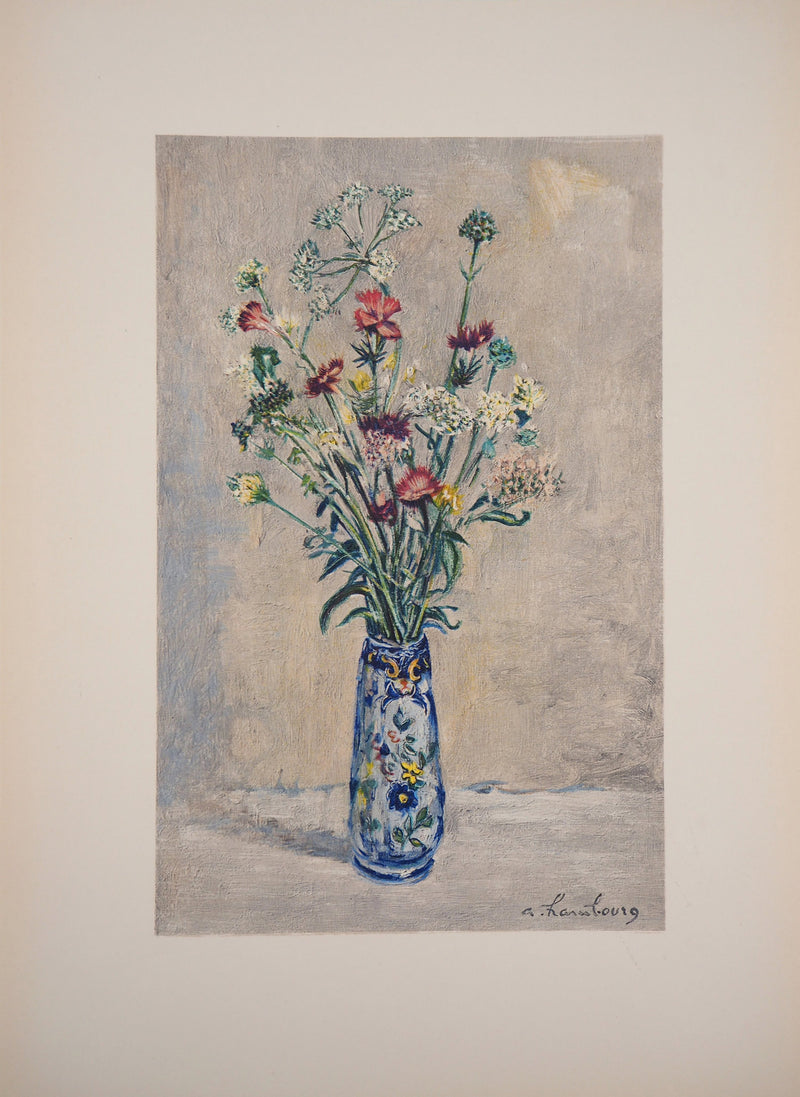 André HAMBOURG : Fleurs des champs, Lithographie originale signée