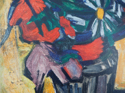 Isis KISCHKA : La bouquet simple, Lithographie originale signée