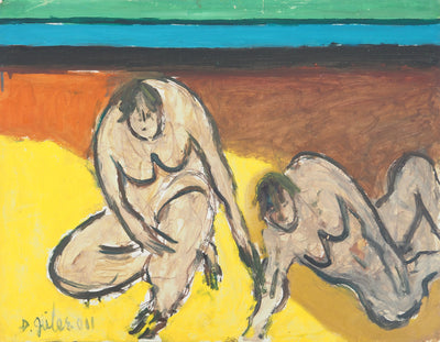 Dyap GULER : Nus au bord du la, Tableau original (vue générale) - Crédit photo : Galerie Art.Paris