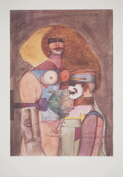 Richard LINDNER : Le soldat et la poule, Héliogravure originale (vue générale) - Crédit photo : Galerie Art.Paris