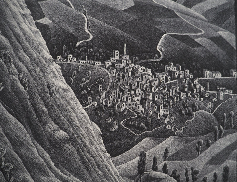 ESCHER M.C. : Paysage italien : Castrovalva, oeuvre originale (photo de détail 7) - Crédit photo : Galerie Art.Paris