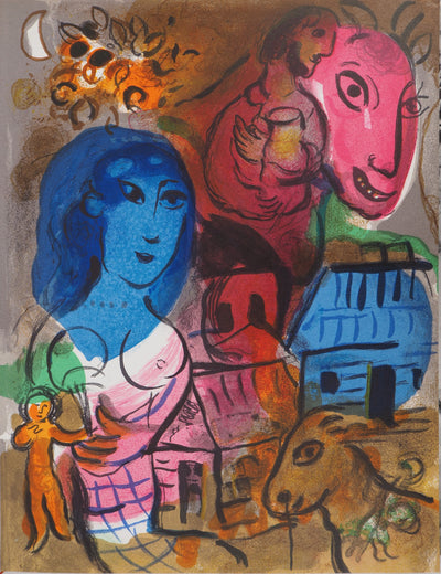 Marc CHAGALL : Intimité, Lithographie originale (vue générale) - Crédit photo : Galerie Art.Paris