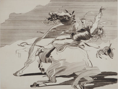 Claude WEISBUCH : La chute, Gravure originale (photo de détail 3) - Crédit photo : Galerie Art.Paris