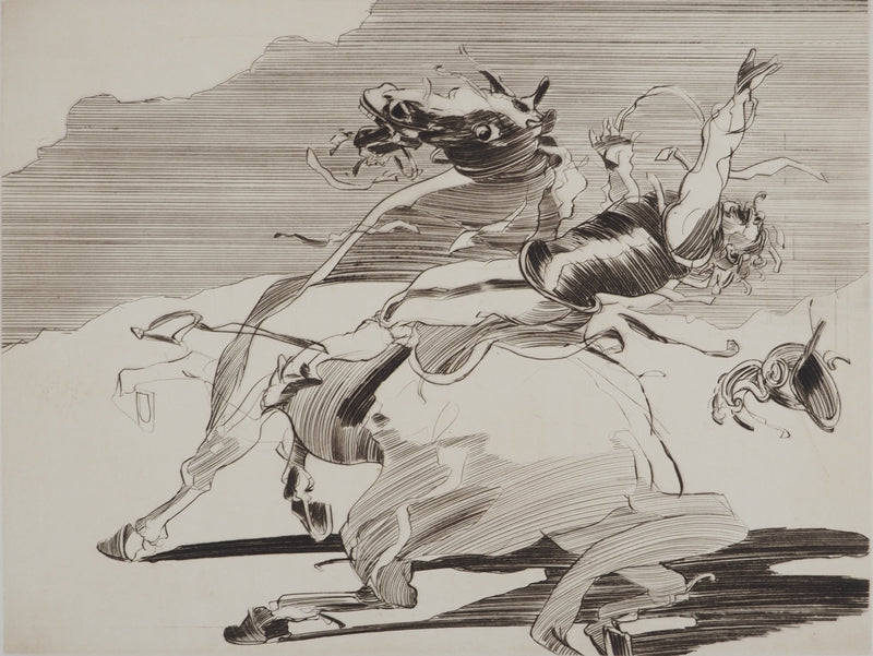 Claude WEISBUCH : La chute, Gravure originale (photo de détail 3) - Crédit photo : Galerie Art.Paris
