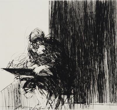 Claude WEISBUCH : Le graveur , Gravure originale (photo de détail 3) - Crédit photo : Galerie Art.Paris