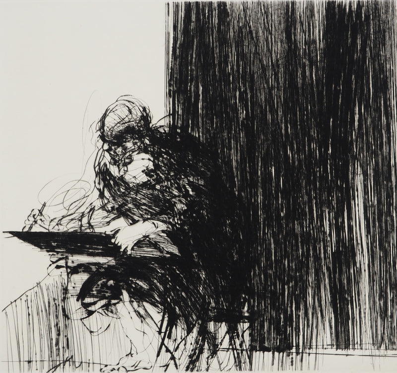 Claude WEISBUCH : Le graveur , Gravure originale (photo de détail 3) - Crédit photo : Galerie Art.Paris
