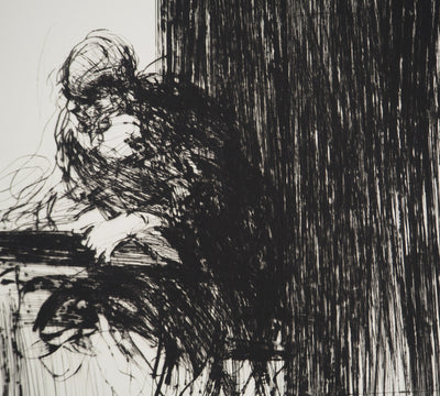 Claude WEISBUCH : Le graveur , Gravure originale (photo de détail 5) - Crédit photo : Galerie Art.Paris