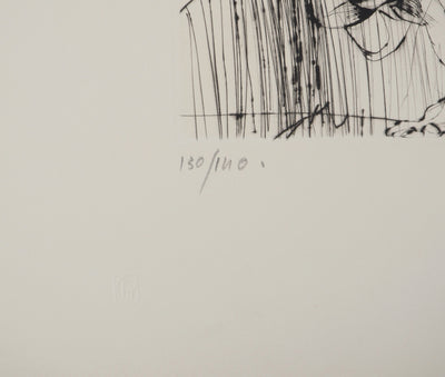 Claude WEISBUCH : Le graveur , Gravure originale (photo de détail 6) - Crédit photo : Galerie Art.Paris