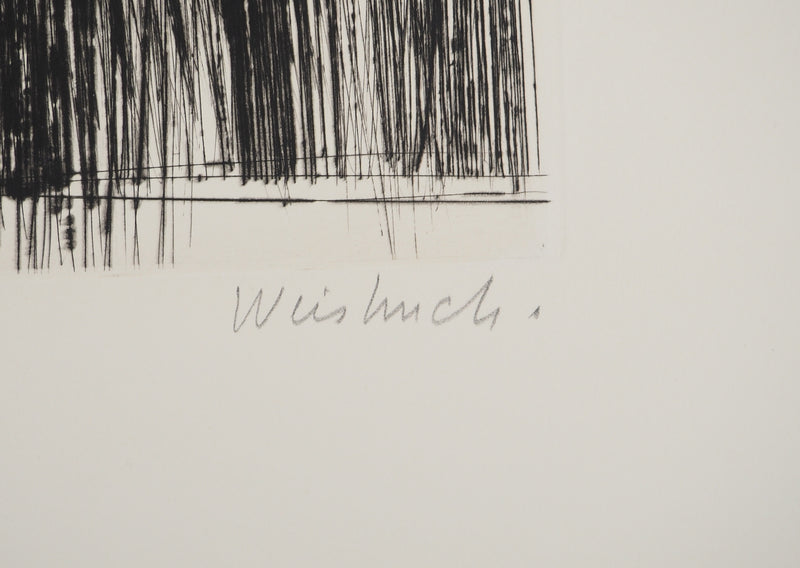 Claude WEISBUCH : Le graveur , Gravure originale (photo de détail 2) - Crédit photo : Galerie Art.Paris