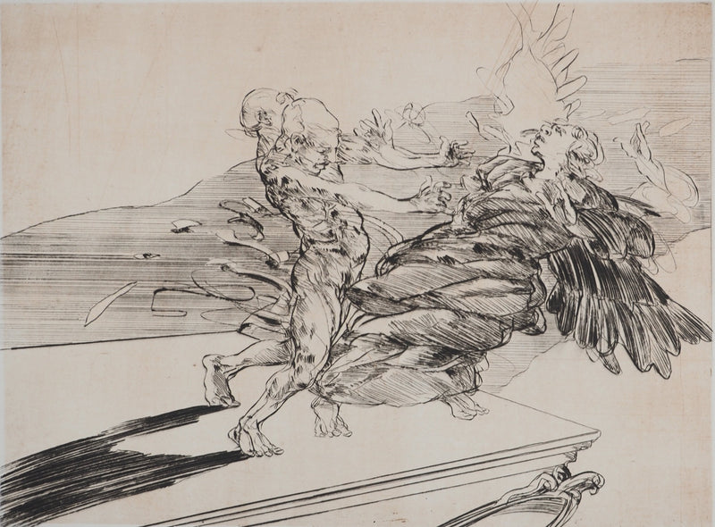 Claude WEISBUCH : Le combat, Gravure originale (photo de détail 3) - Crédit photo : Galerie Art.Paris