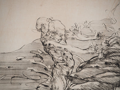 Claude WEISBUCH : Le combat, Gravure originale (photo de détail 4) - Crédit photo : Galerie Art.Paris