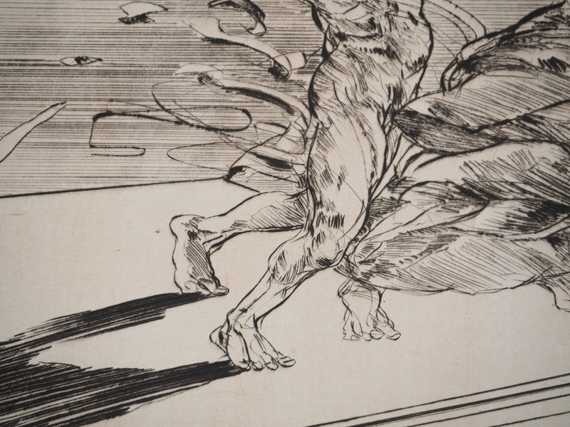 Claude WEISBUCH : Le combat, Gravure originale (photo de détail 5) - Crédit photo : Galerie Art.Paris