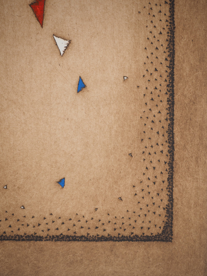Arthur-Luiz PIZA : Triangles tricolores, Gravure originale (photo de détail 5) - Crédit photo : Galerie Art.Paris