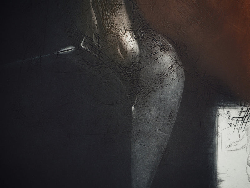 Michel RONCEREL : Figure féminine, Gravure originale (photo de détail 4) - Crédit photo : Galerie Art.Paris