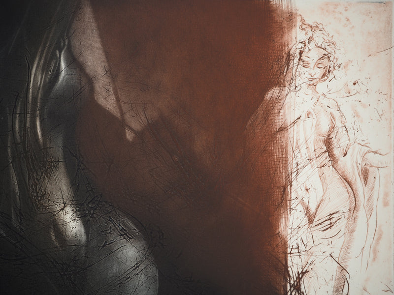 Michel RONCEREL : Figure féminine, Gravure originale (photo de détail 5) - Crédit photo : Galerie Art.Paris