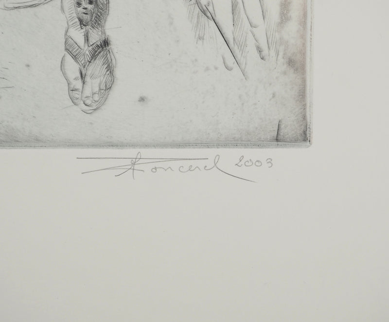 Michel RONCEREL : Figure féminine, Gravure originale (photo de détail 2) - Crédit photo : Galerie Art.Paris