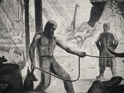 Jean-Marie ESTEBE : La vielle pompe, Gravure originale (photo de détail 4) - Crédit photo : Galerie Art.Paris