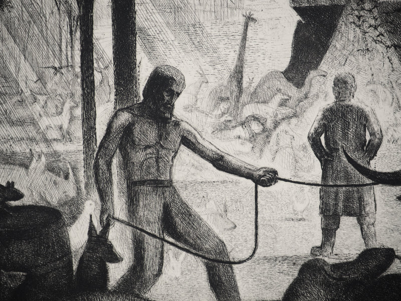 Jean-Marie ESTEBE : La vielle pompe, Gravure originale (photo de détail 4) - Crédit photo : Galerie Art.Paris